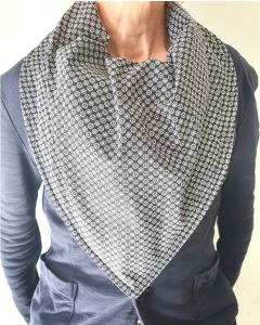 BAVOIR BANDANA GRAND MODÈLE FLOCON NOIR