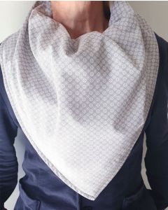 BAVOIR BANDANA GRAND MODÈLE FLOCON GRIS CLAIR